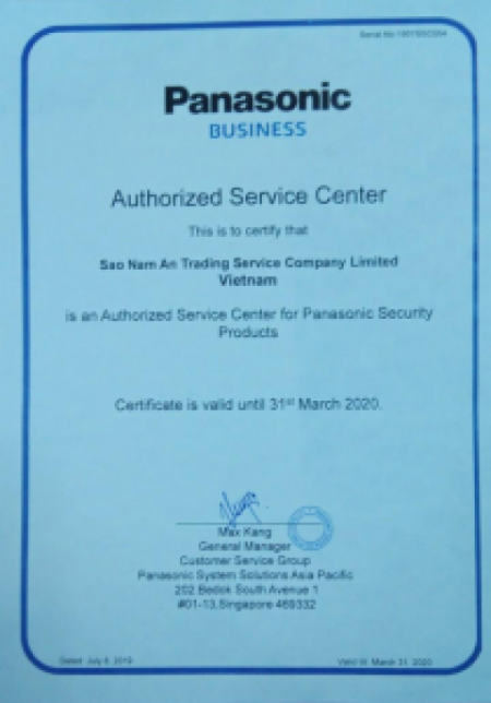 BỘ PHẬN KỸ THUẬT PANASONIC ĐẾN KIỂM TRA VÀ CẤP GIẤY CHỨNG NHẬN CHO TRUNG TÂM BẢO HÀNH SOECO.